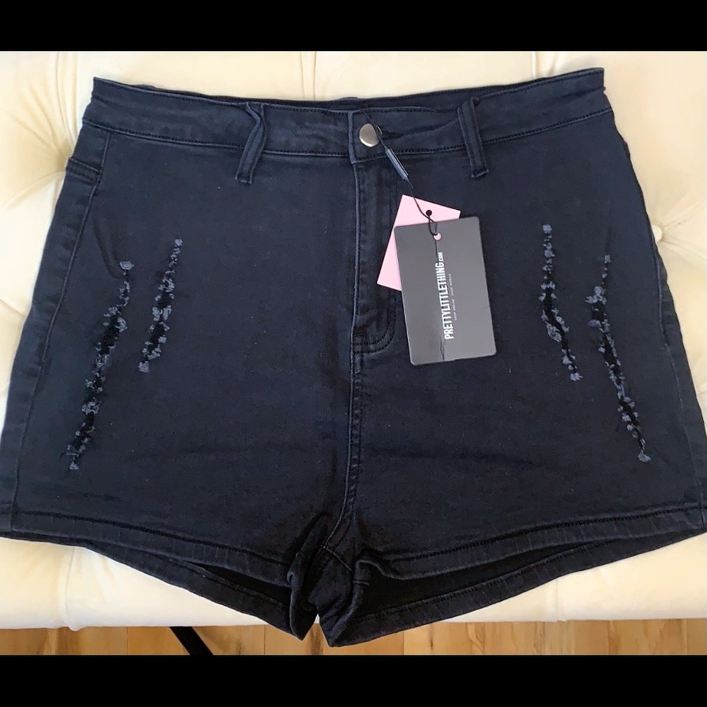 Black jean shorts